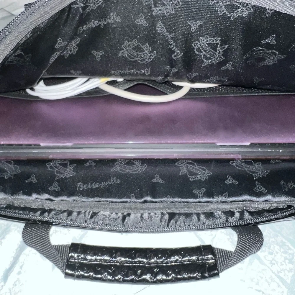 Betsey Johnson Betseyville Black Pleather Laptop Bag - Fits 15
